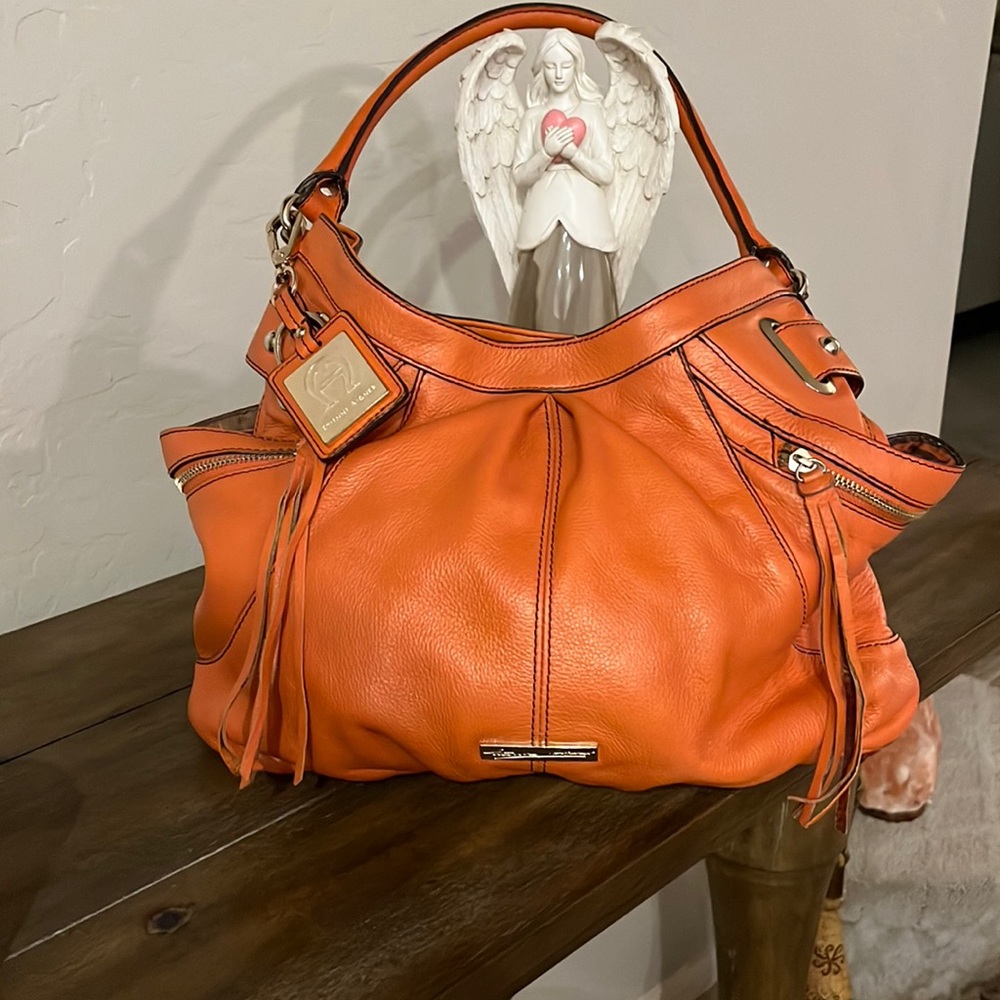 Etienne Aigner leather orange shoulder bag